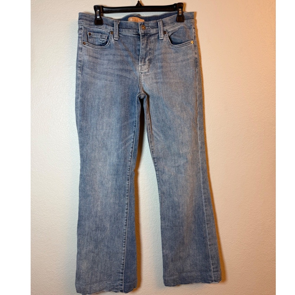 7 For All Mankind b(air) Authentic Light Wash Flare Jeans Size 30